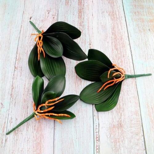 Simulated Phalaenopsis Leaf Artificial Plant Flowers Auxiliary Material Flower Decoration Orchid Leaves Bride Wedding Home Decor