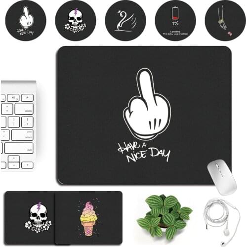 Mouse-Pad PU Leather Simple Pattern Series Anti-slip Gaming Mouse Pad Small Size 25x21cm Portable Waterproof Computer Mousepad