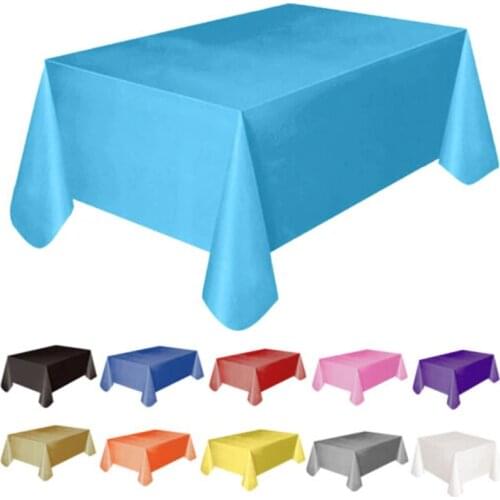 137x138cm Environmentally Disposable Plastic Party Wedding Tablecloth Set Catering Meal Tableware Table Cloth Rectangular