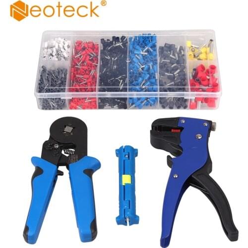 Neoteck Crimp Tool Kit 6-4 Crimper Plier Wire Terminal 0.25-10mm² and Connection Kit with Ferrule Crimper Plier Wire Stripper