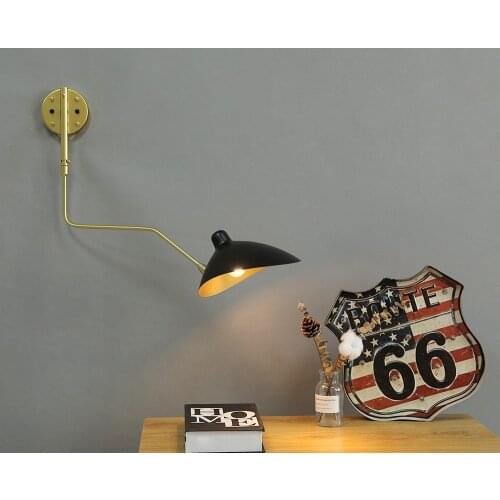 Nordic DaWn Wall Lights Spider Serge Mouille Golden Rotary Long Pole Wall Lamp Bedroom Wall Sconce Creative Living Room Fixtures