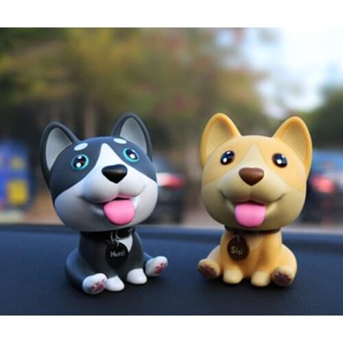 New Cute Husky Dog Shaking Head Doll Car Ornaments Accessories Invisible Spring Design Car Interior Decoration Car Accessories