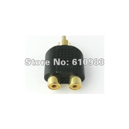 5pcs X Cool RCA adapter RCA Plug male to 2 RCA female Jack/Jack goldplated coaxial connector adapter Y type