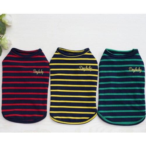 Striped Pet Dog Clothes Summer Dog Shirts Puppy T-shirts Pet Vest Summer Clothing Pets Outfits for Small Pets