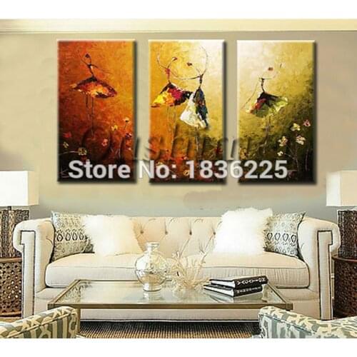 Hot New Products for 2019 Home Decor Abstract Dancer Girl Oil Paintings for Living Room 100% Handmade White Ballet Wall Painting