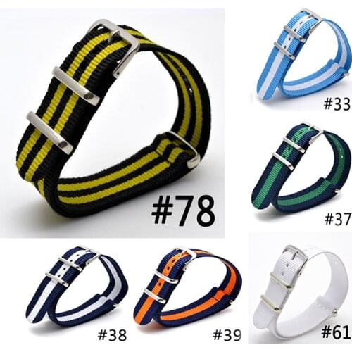 New Watch 22 mm bracelet MultiColor black yellow Army Military nato fabric Woven Nylon watchbands Strap Band Buckle belt 22mm