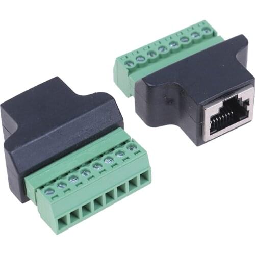 RJ45 To Screw Terminal Adaptor RJ45 Female To 8 Pin Connector RJ45 Splitter For CCTV DVR CCTV Accessory