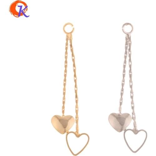 Cordial Design 30Pcs 3*33MM Jewelry Accessories/Hand Made/Heart Shape/Genuine Gold Plating/Earrings Connectors Chain/DIY Making