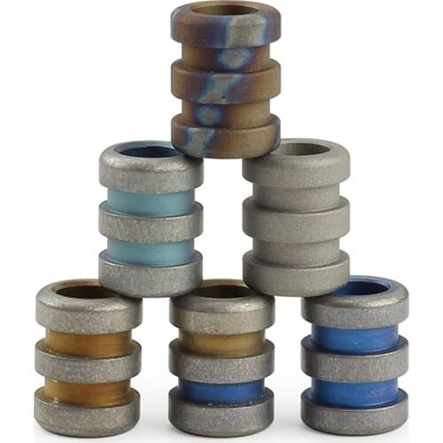 Gray Titanium Alloy Knife Beads Rope Cord EDC Flame Titanium Paracord Bead Pendant