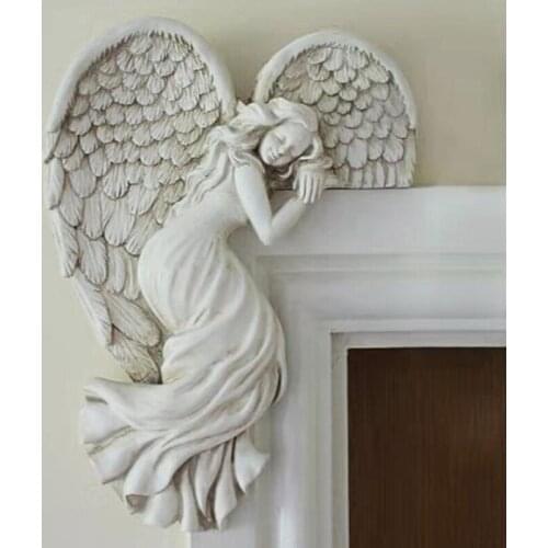 Nordic Right/Left Corner Angel Statue Sculpture Home Wall Ornaments Resin Crafts