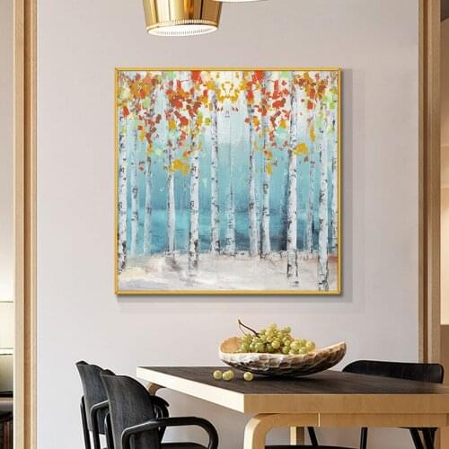 Modern Abstract Art Maple leaf Trees Oil Painting On Canvas Print Nordic Poster Wall Art Picture For Living Room Home Decor