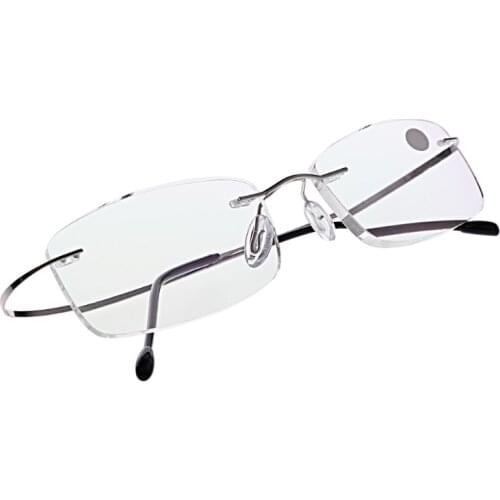 Ultralight Titanium Rimless Rectangular Glasses Spectacles Eyeglass Frame Eyewear 62KE