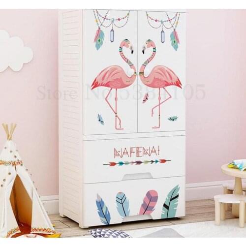 Thickened Plastic Double-door Household Drawer Receiving Cabinet For Children Storage Cabinet Baby Wardrobe Cleaning Box