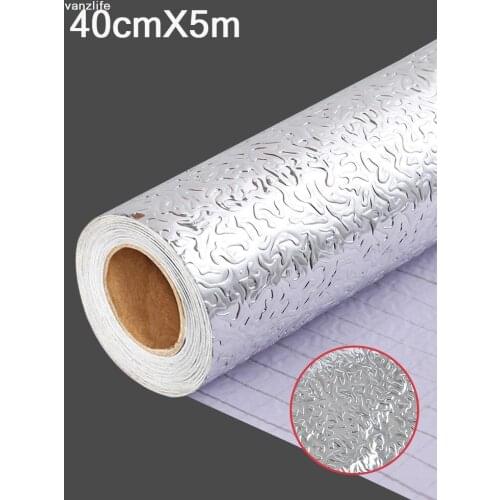 Kitchen oil high temperature resistant wall stick paster waterproof wallpaper from working in the kitchen cabinet tin foil