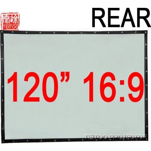 120 Inch 16:9 Behind Rear Projection Screen Translucent PVC Material Curtain for Any Projector Home Theater Outdoor Movie Film