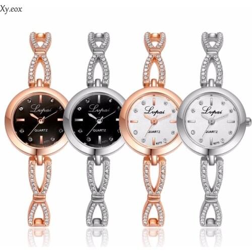 Womens Stainless Steel Crystal Rhinestone Bracelet Dress Quartz Wrist Watch