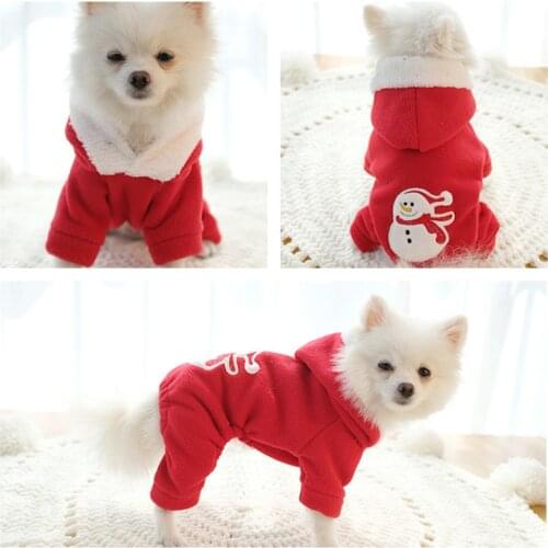 Winter Pet Cute Dog Clothes Dog Hoodie Pajamas Sleepwear Puppy Jumpsuit Coat Home Service Pet Warm Clothing Cat Clothes New