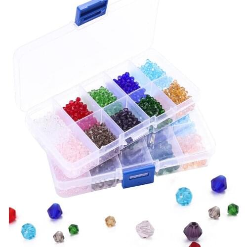 1Box 4mm 6mm Faceted Austria Crystal Briolette Beads Round Loose Glass Seed Beads for Jewelry Making DIY Accessories