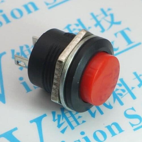 10Pcs RED Push Button Switch R13-507 Reset Start Switch Diameter 16mm No Lock Red Color Button Point Moving Switch NEW