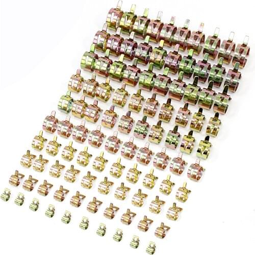 100pcs 6-22mm 10 Size Fuel line Spring Clamp Silicone Vacuum Hose Pipe Clamp Steel Wire Tube Pipe Clip Screw Assortment Kit