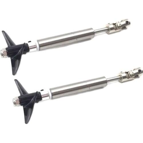 2pcs 4mm Drive Shaft Assembly Stainless Steel Transmission Axis Kit with 2-Blades Propeller 3.17-4 Universal Joint for RC Boat