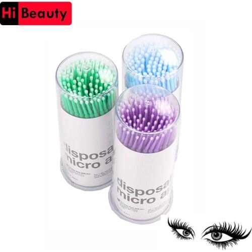 3 Packs 100pcs/pack S M L Size Disposable Cotton Soft Swab Eyelash Extension Microbrush Applicators Mascara Micro Brush Stick