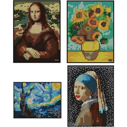 3262PCS World Famous Painting Series Girl with a Pearl Earring Building Blocks Mona Lisa Bricks Toys for Kids Gift Home Decor