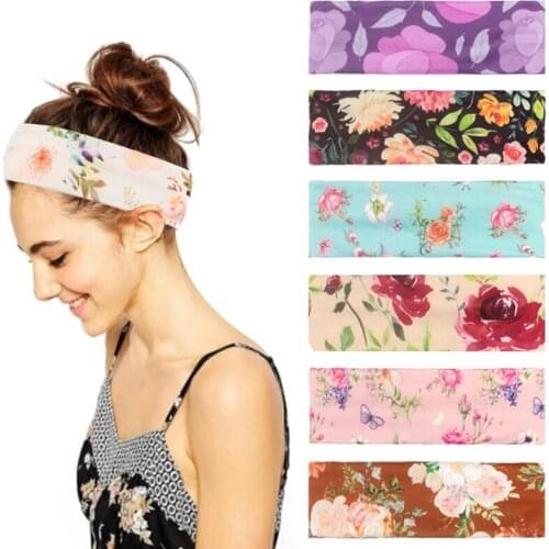 7 Pcs Womens Sports Hair Accessories Bohemian Print Face Wash Running Yoga Hairband Outdoor