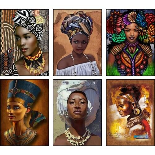 Diamond Embroidery 5d Painting Egyptian Queen Africa Indians Women DIY Crystal Mosaic Picture Full Square Drill Diamant Painting