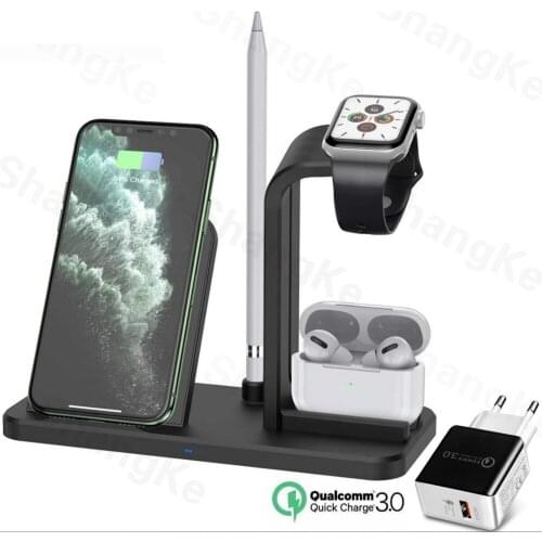 Wireless Charger 3 In 1 Qi Fast Charging for Apple watch 6 5 4 3 AirPods Pro iPhone 12 11 Pro Max XS Max Desktop Charger holder