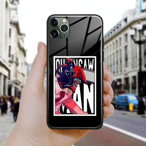 Chainsaw Man anime Denji art Soft Silicone Glass Phone Case Cover Shell For iPhone SE 6 6s 7 8 Plus X XR XS 11 12 Mini Pro Max