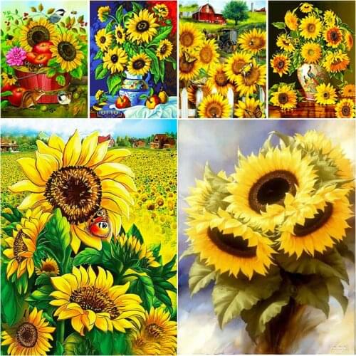 DIY Handmade Sunflower Diamond Embroidery Decoration Painting Full Drill Cross Stitch Set Manual Art Picture Of Rhinestones