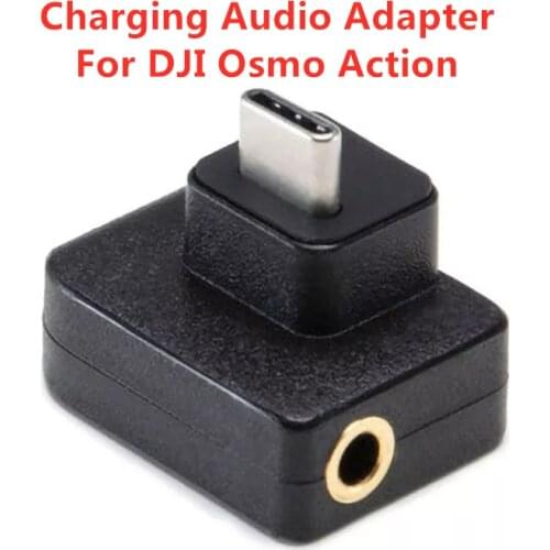 For DJI Osmo Action Camera Microphone Audio Adapter 3.5MM Type-C Data Charging Adapter Audio External Sports Camera Accessories