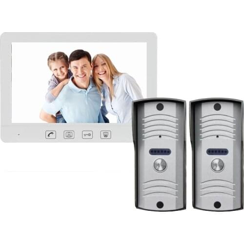 10.1" TFT Touch Key LCD Screen Color Video Door Phone Doorbell Intercom System 700TVL Night Vision Waterproof Camera Doorphone