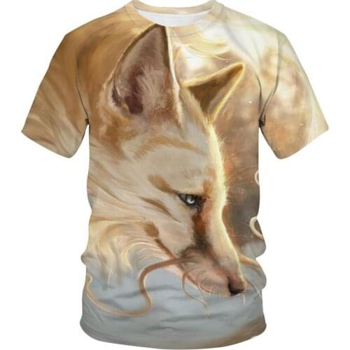 3D Foxes Print T Shirts Men Women Summer Harajuku Clothing Hip Hop Fashion Tees Tops Cute Animal Graphic T-Shirt Boys And Girls