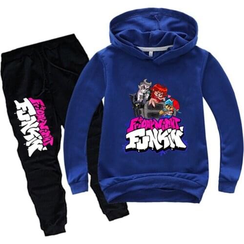 2021 New Toddler Kids Baby Boy Friday Night Funkin Hoodie T Shirt Tops+ Long Pants Outfits Girls Clothes Set Childrens Suit