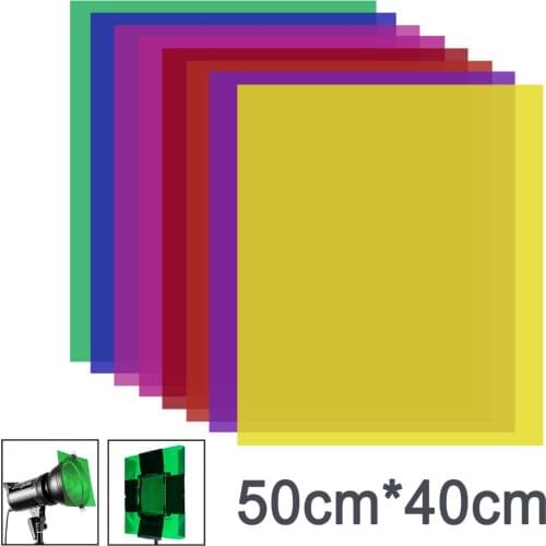 Neewer 8 Pieces Gel Color Filter with 8 Colors -16x20 inches Transparent Color Film Plastic Sheets, Correction Gel Light Filter