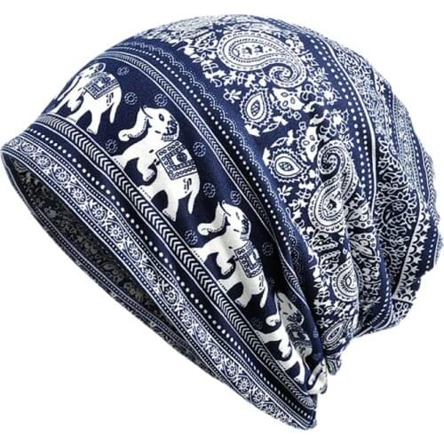 Hot Elephant Cashew Flower Pattern Bib Hat dual-use Headgear Autumn And Winter Sports Riding Warm Hat Outdoor Running Cap