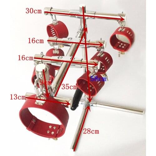 K9 bdsm bondage torture device stainless steel restraints frame fetish slave neck collar handcuffs ankle cuffs sex toys S0255