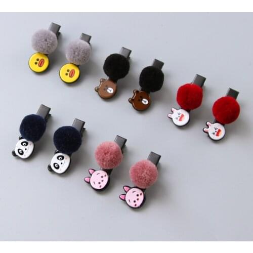 Korean version of lovely pet bear hair card hair ball dog cartoon children hairpin Princess lady jewelry clip 30pcs