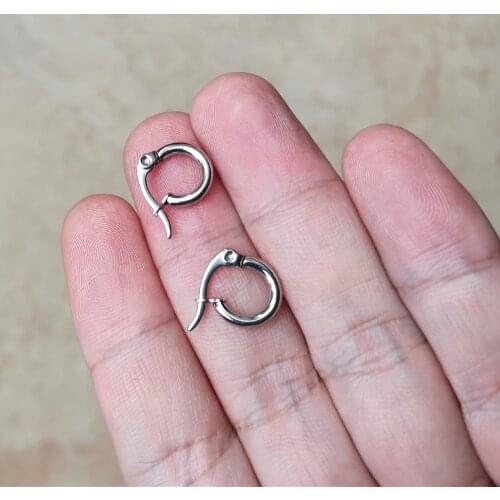 Size 10mm Line 2mm Circle Hoop Earrings Ear Loop Smooth Ring Polishing 316 Stainless Steel Jewelry IP Plating Anti Allergy