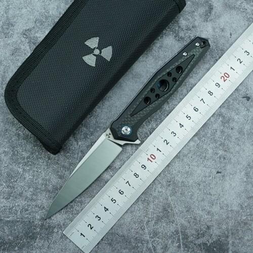 LEMIFSHE new folding knife D2 blade G10 Carbon fiber handle camping hunting pocket kitchen practical fruit knife EDC tool