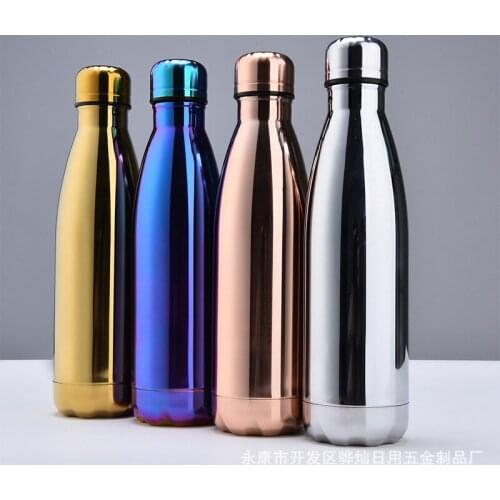 Mini water bottle Electroplating vacuum flask Coke bottle Stainless steel sports bottle Outdoor water cup can be customized logo