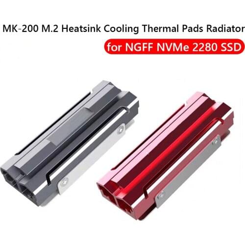 MK-200 M.2 Solid State Hard Disk NVMe NGFF 2280 SSD Aluminum Heatsink Cooler Cooling Pad Desktop PC Thermal Heat Radiator