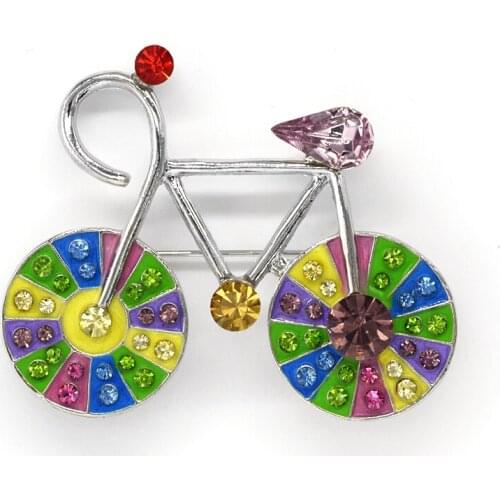 Fashion brooch Rhinestone Bicycle Pin brooches C585 EQ