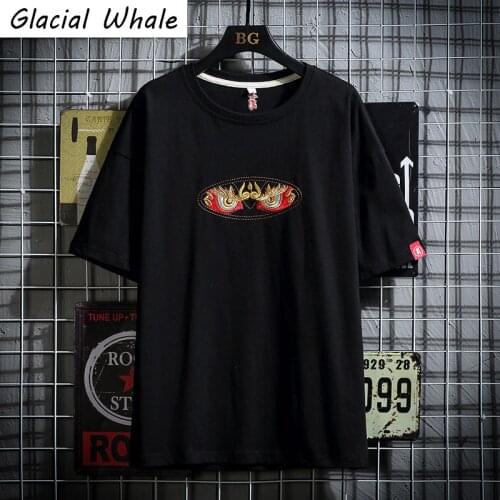 GlacialWhale Mans Oversized T-shirt Men Summer Top Vintage Graphic T-shirts Harajuku Hip Hop Tshirt Male Black T Shirt For Men