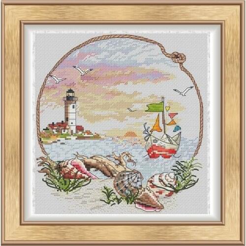 Cross Stitch Kit Chinese Embroidery Hand-Made Material Package Scenery Ocean Dream 11CT Printed Cloth