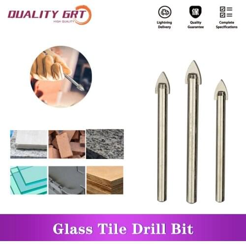 Q/Grt 1/3/5 Pcs Glass Marble Porcelain Spear Head Ceramic Tile Drill Bits Set Spade Drill Bit 6/8/10/12/14mm Free shipping