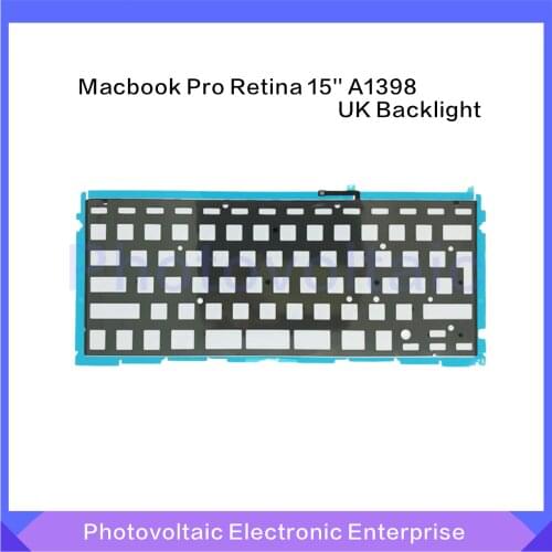 New UK EU Keyboard Backlight For MacBook Pro Retina 15" A1398 EU FR RU NL UK Backlight 2013 2014 2015 Years