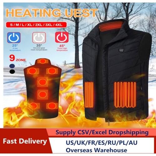 2/8/9 Places Heated Vest Men Women Usb Vest Elektrich Vest Thermal Clothing Hunting Vest Winter Heating Jacket